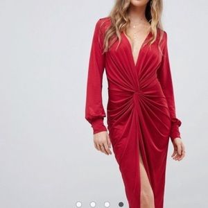 ASOS BOOHOO | Long sleeve red dress Sz 4 NWT